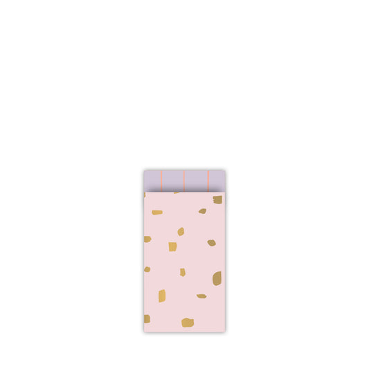 Cadeauzakjes minimal dots pink/gold - S