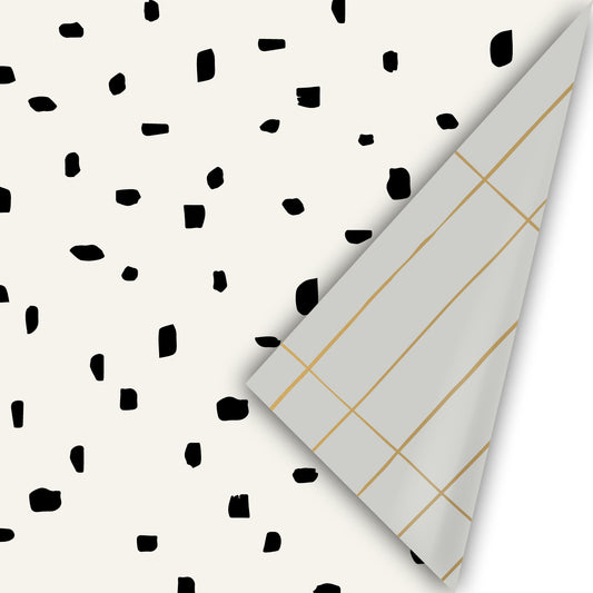 Cadeaupapier Dots white/black 50cm