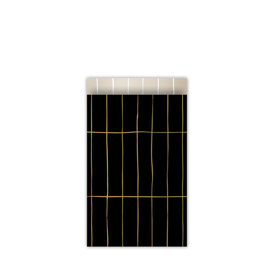 Cadeauzakjes - slim tiles zwart/goud - M