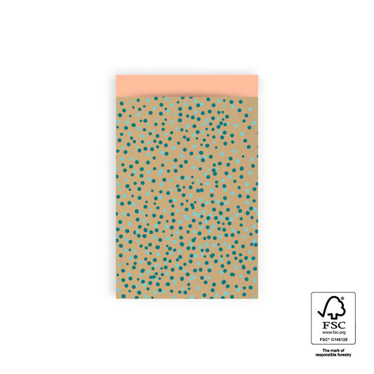 Cadeauzakjes - Dots Gold Jade Blue - Peach - M