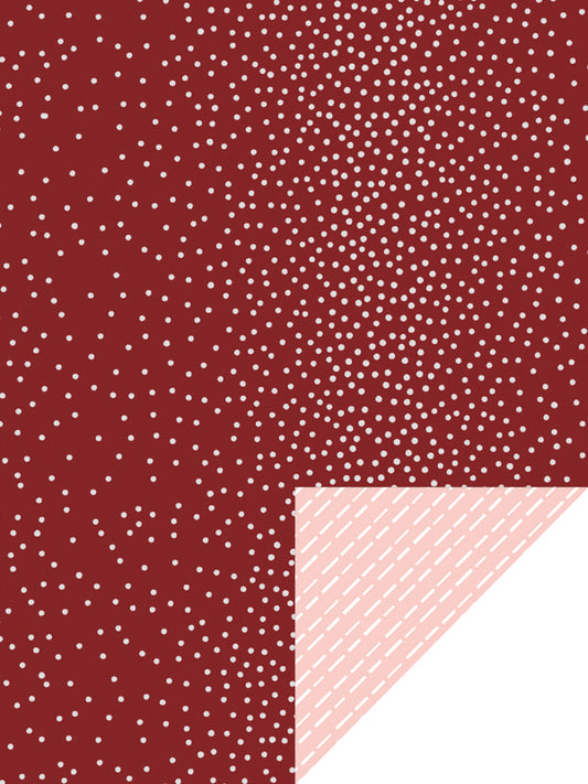 Cadeaupapier dots rood/roze 50cm