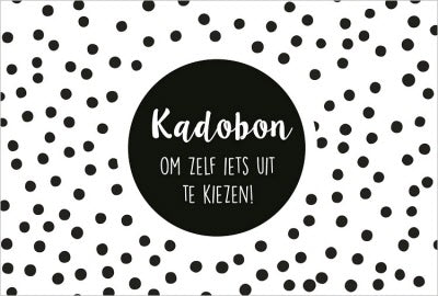 Kadobon, dots wit/zwart