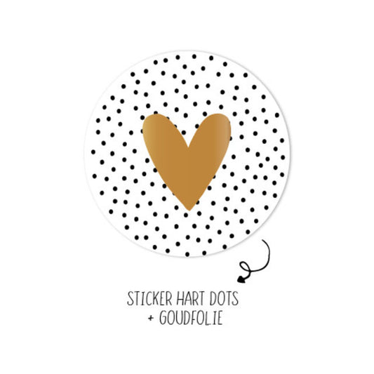 Stickers - Hart Dots Goud